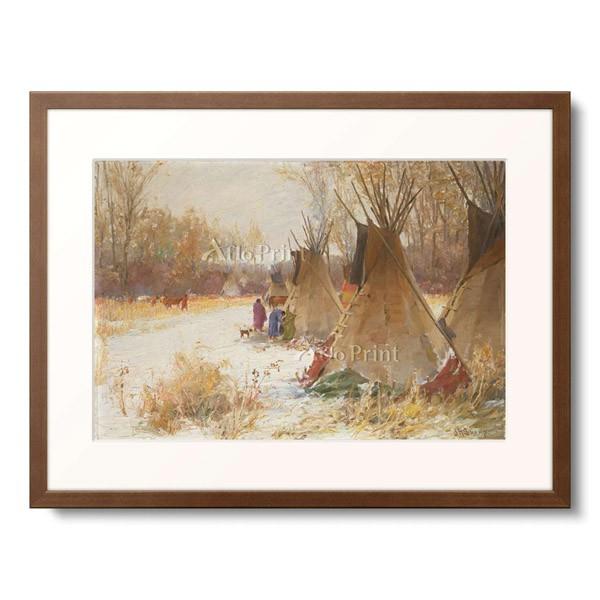 Joseph Henry Sharp 「Indian camp in the snow.」