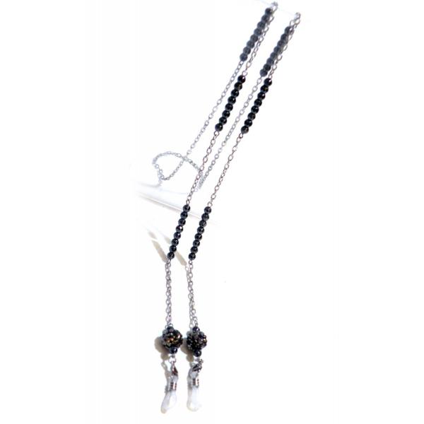 【AFP】 ヘマタイト＆シャンバラビーズ メガネチェーン 80-ch-15