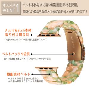 アップルウォッチ バンド ベルト べっ甲 ステ...の詳細画像1