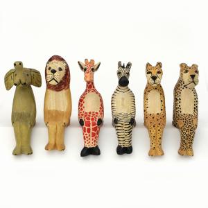 アフリカ ケニア キリン 木彫り 置き物 Sサイズ オブジェ 彫刻 動物