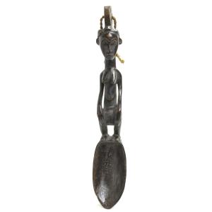 バウレ族スプーン像（高さ47cm）（アフリカンアート 木彫彫刻）｜afromode