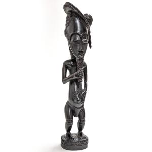 《決算セール！20％OFF・30日まで》バウレ族木彫立像 高さ38cm アフリカンアート｜afromode