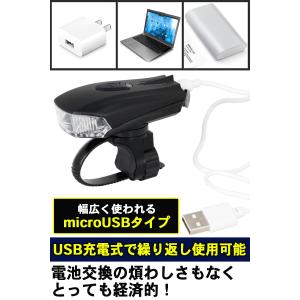 自転車 ライト LED USB充電 防水 ヘッ...の詳細画像2