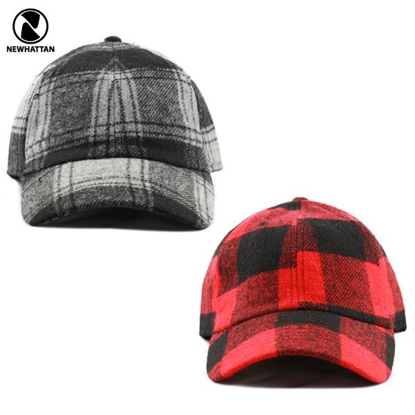 NEWHATTAN（ニューハッタン）：ウール ブレンド キャップ/ブロックチェック/メンズ＆レディー...