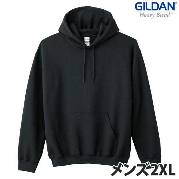 GILDAN（ギルダン）：8.0オンス ヘビーブレンド プルオーバーパーカー/ブラック/メンズ2XL...