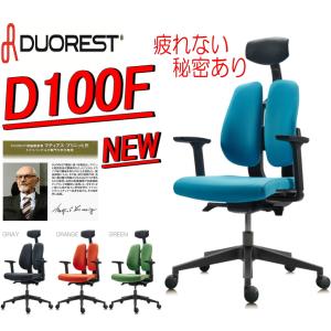 オフィスチェア メッシュ アームレスト ハイバックチェア リクライニング デュオレスト 腰痛対策 椅子  デスクチェア 疲れ ヘッドレスト 体圧分散   D100F