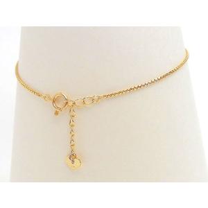 ハート型チャーム ピンクゴールドブレスレット　K10 k10 Star Jewelry ハートモチーフ ブレスレット ピンクゴールド