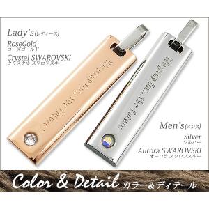 ペアネックレス 刻印無料 ステンレス スワロフ...の詳細画像2