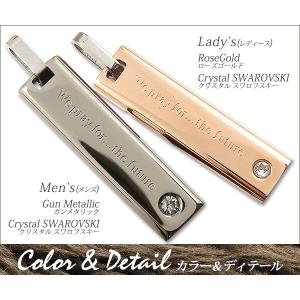 ペアネックレス 刻印無料 ステンレス スワロフ...の詳細画像2