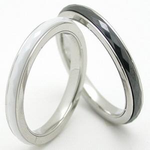 ペアリング 刻印無料 結婚指輪 ペア 安い リング ステンレス 指輪 ペアアクセサリー セラミック ホワイト ブラック アレルギー対応 名入れ サージカルステンレス｜ag47silver