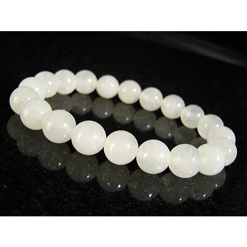 アゼツライト超高品質ホワイト本場サチャロカ（南インド産）10mmブレスレット