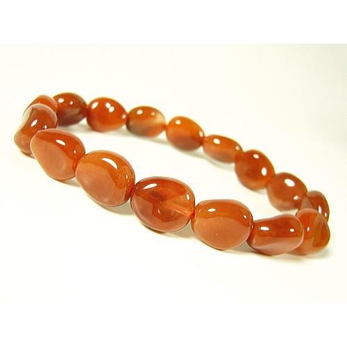 赤水晶（レッドクォーツ）/パワーストーン/天然石ブレスレット/10mm/ツイストオーバルカット/1点...