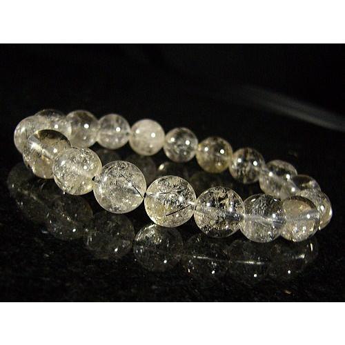 ★完売御礼★金針ルチル入り！クリアブラックルチル（黒針水晶）天然石ブレスレット11mm≪1点もの≫