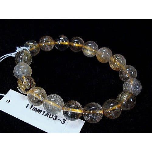 A（1Ａ）ルチルクオーツ【完全浄化済み：パワー注入】11mm≪男女兼用ブレスレット≫パワーストーン≪...