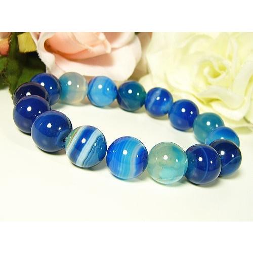 天眼メノウ(瑪瑙)/ブルー/天然石パワーストーンブレスレット12mm