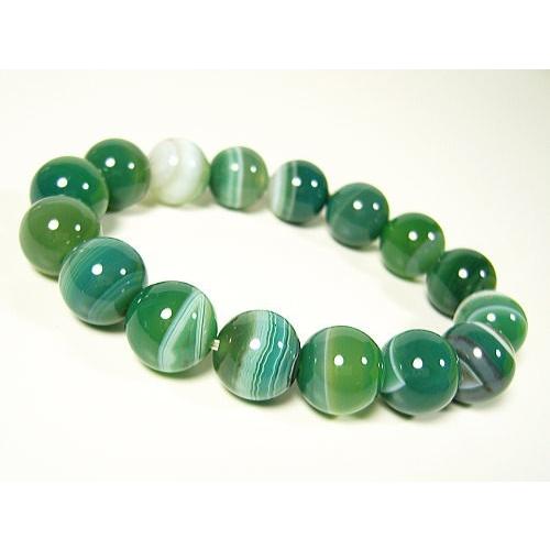 天眼メノウ(瑪瑙)/グリーン/天然石パワーストーンブレスレット12mm/1点もの