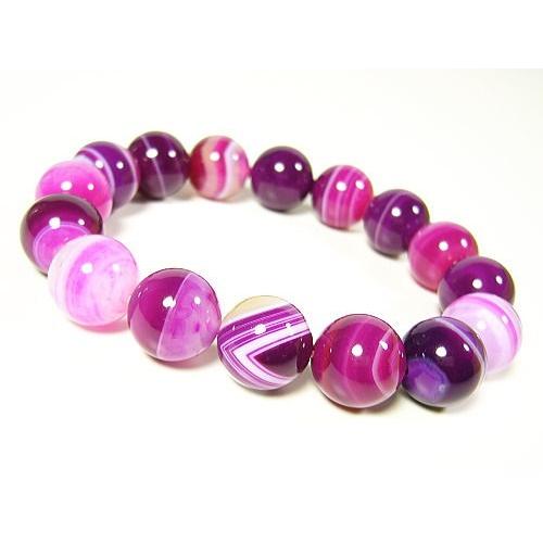 天眼メノウ(瑪瑙)/ピンク/天然石パワーストーンブレスレット12mm/1点もの