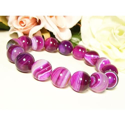 天眼メノウ(瑪瑙)/ピンク/天然石パワーストーンブレスレット12mm/1点もの