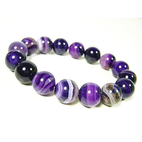 ★完売御礼★天眼メノウ(瑪瑙)/パープル/天然石パワーストーンブレスレット12mm/1点もの