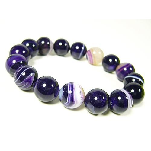 ★完売御礼★天眼メノウ(瑪瑙)/パープル/天然石パワーストーンブレスレット12mm/1点もの