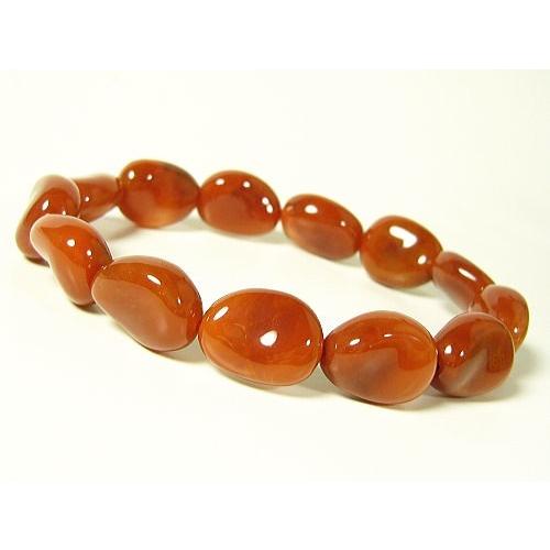 ★完売御礼★赤水晶（レッドクォーツ）/パワーストーン/天然石ブレスレット/12mm/ツイストオーバル...