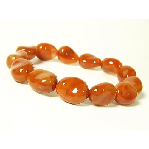 ★完売御礼★赤水晶（レッドクォーツ）/パワーストーン/天然石ブレスレット/12mm/ツイストオーバル...