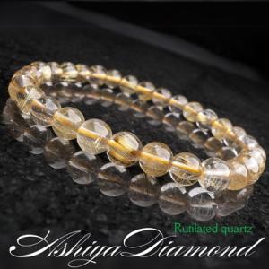 ルチルクオーツ　ブレスレット　金針水晶　 6mm玉 宝石ブランド芦屋ダイヤモンドから仕入れなので安心...