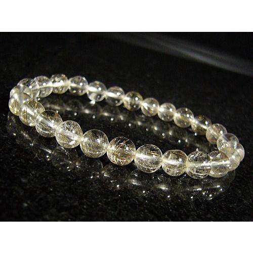 ★完売御礼★ルチル入り山梨水晶/天然石ブレスレット7mm