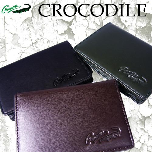 有名ブランドCrocodileクロコダイル正規品！高級子羊革【ラムスキン】定期入れ