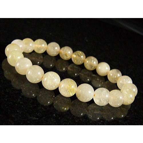ホワイトルチル/天然石パワーストーンブレスレット/9mm/1点もの