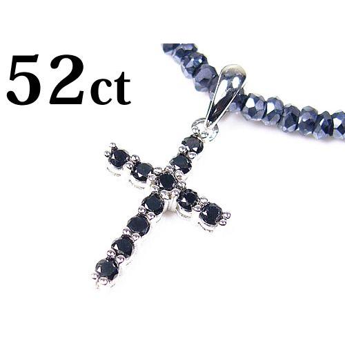 52ctブラックダイヤモンドクロス/グレースピネル/コラボ/宝石ネックレス