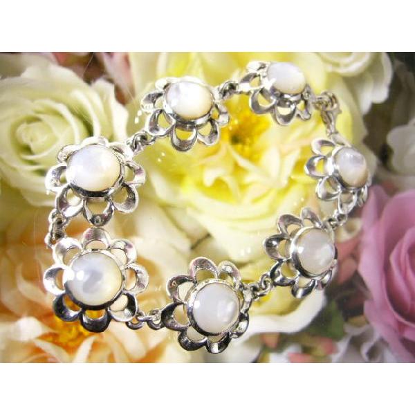 パールシェル★手作り★ハンドメイド彫金★シルバー925ブレスレット★