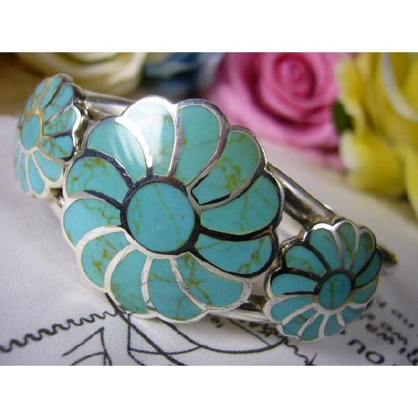 ≪完売御礼≫円高還元ターコイズ(トルコ石)★手作り★ハンドメイド彫金★シルバー925バングル★