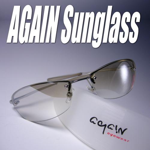 イタリーデザインAGAINサングラス/ライトカラー メンズ　明るい今話題のみに健康に良いレンズUVカ...
