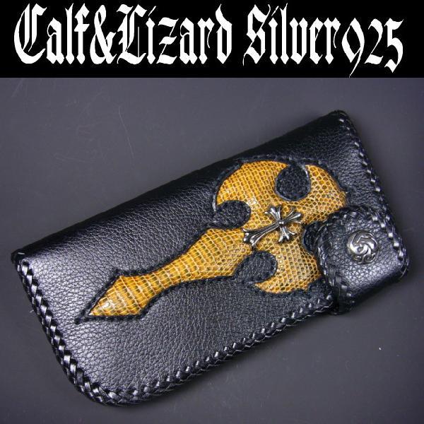 ≪カーフレザー(牛革)&amp;高価リザード革≫クロスコンビネーション=長財布= 爆買WEEK CP5
