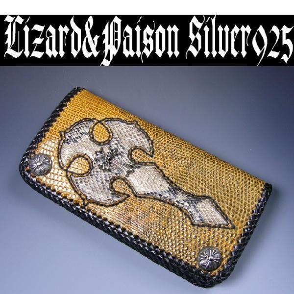 ★完売御礼★≪高価リザード(トカゲ革)&amp;パイソン(ヘビ革)≫ダブルクロスコンビネーション=長財布=
