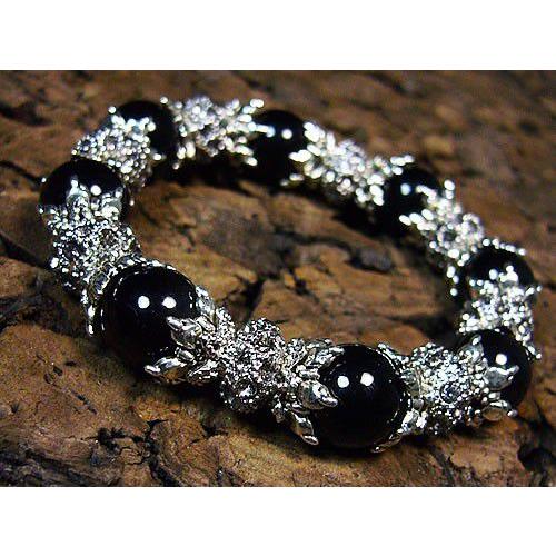 RAOH-【羅王：ラオウ】タイガーアイ/オニキス/芦屋ダイヤモンド天然石ブレスレット【ネコポス/ポス...