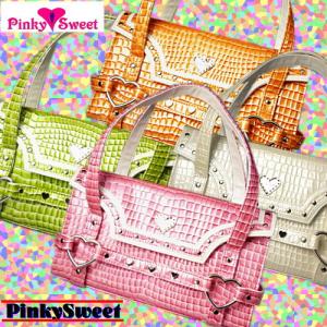 ★完売御礼★★大赤字セールにつきノークレームノーリターン★PinkySweet♪ピンキースイート♪エナメルクロコダイルセカンドバッグ｜again