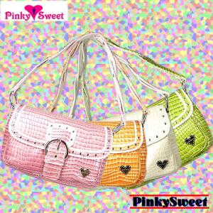 ★完売御礼★噂のブランド♪PinkySweet♪ピンキースイート♪エナメルクロコダイルショルダーバッグ♪｜again