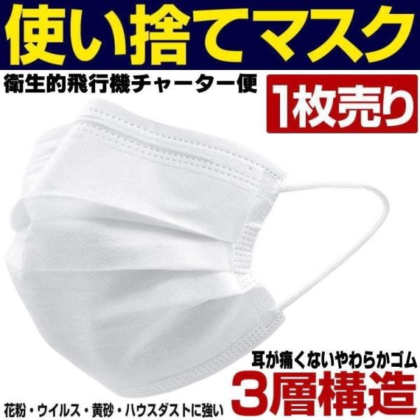 高品質の日本規格　使い捨てマスク【安心の3層構造】不衛生な船便輸入ではなく　飛行機チャーター便で輸入...