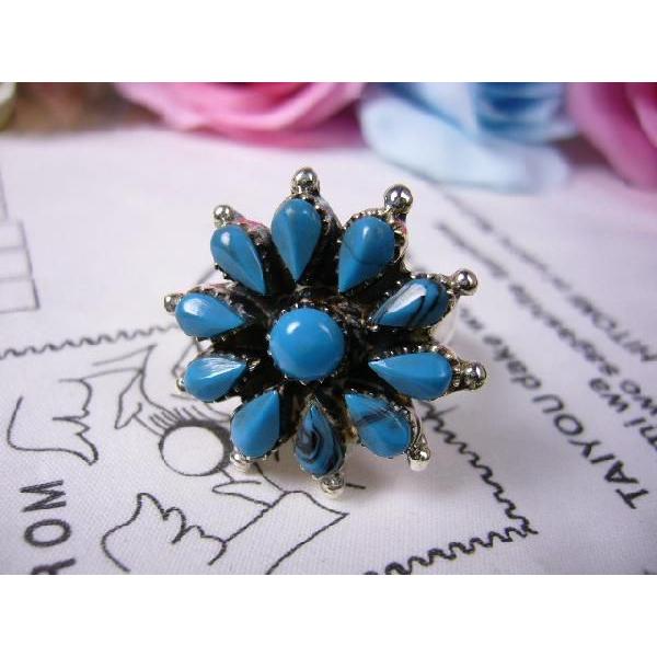 本物ネイビーストーン★手作り★ハンドメイド彫金★シルバー925リング★