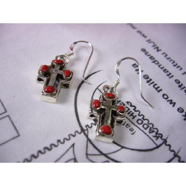 本物コーラル赤珊瑚★手作り★ハンドメイド彫金★シルバー925ピアス