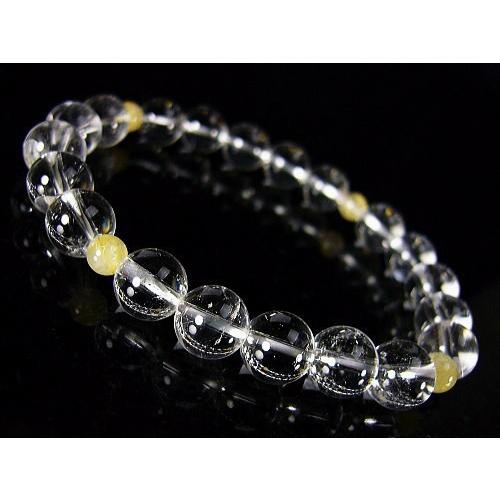 天然水晶×ルチルクォーツ 天然石ブレスレット 8mm玉 コンビネーション パワーストーン メンズ レ...