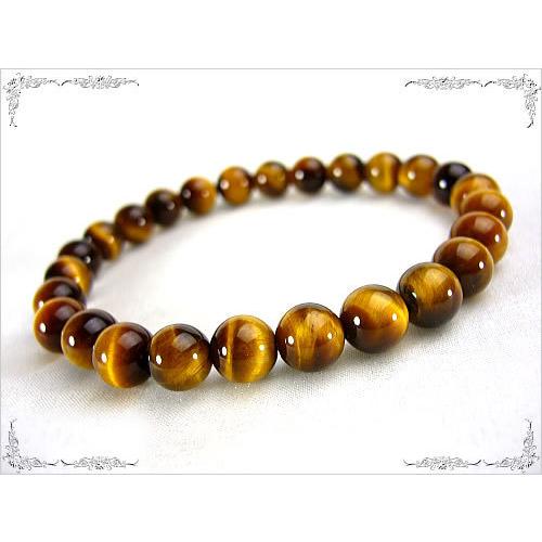 タイガーアイ 天然石ブレスレット 8mm玉 パワーストーン メンズ レディース 男女兼用