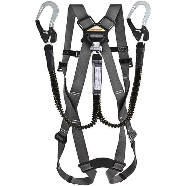 カルハーネスダブル　伸縮式ランヤード付き　FGH-16WM-GY　トーヨーセーフティ安全帯