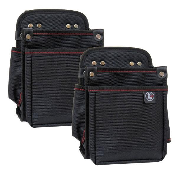 腰袋2段 電工用（小）工具差付 【まとめ買い2個セット】 1KB 鳶