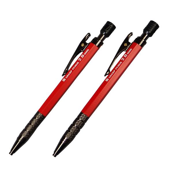 朱雀 建築用シャープペンシル 2.0mm 本体 赤  500-R お買い得2本セット 祥碩堂 クロネ...