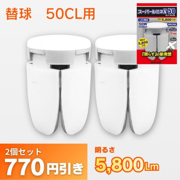 【2個購入で770円OFF】スーパールミネ替球　SLX-50CL用　LEDライト屋内用 　 ウイング...