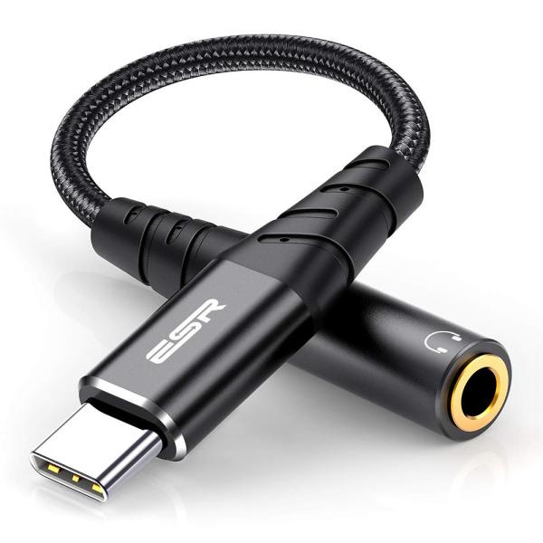 ESR USB Type-C to 3.5 mm メスイヤホンジャックアダプター USB-C to ...