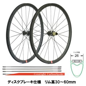 SMITH スミス CeraLight カーボンスポーク リム幅 26mm (内幅19C) ディスクブレーキ仕様 カーボンホイール 前後セット｜agbicycle
